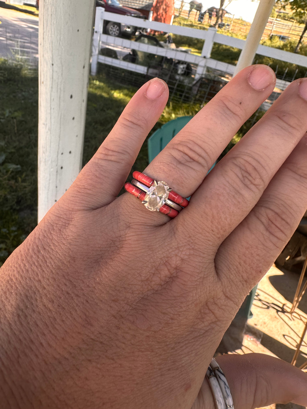 Pink Spiny Oyster Band Rings