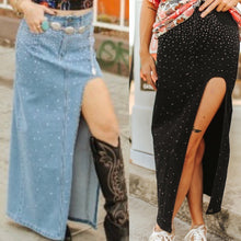 Load image into Gallery viewer, Denim Slit Maxi Skirts
