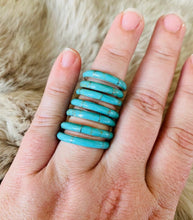 Load image into Gallery viewer, Turquoise Band Rings
