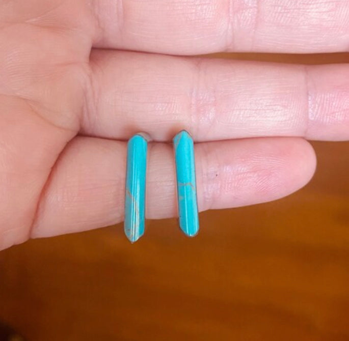 Square Turquoise Hoop Earrings