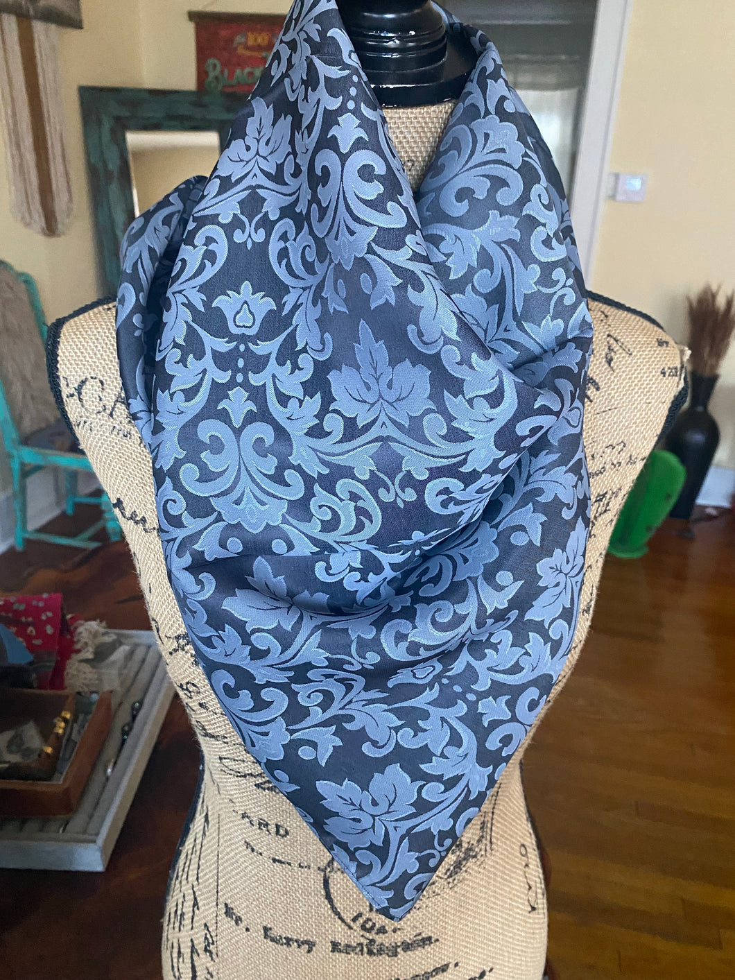 36”x36” Charcoal Jacquard Scarf