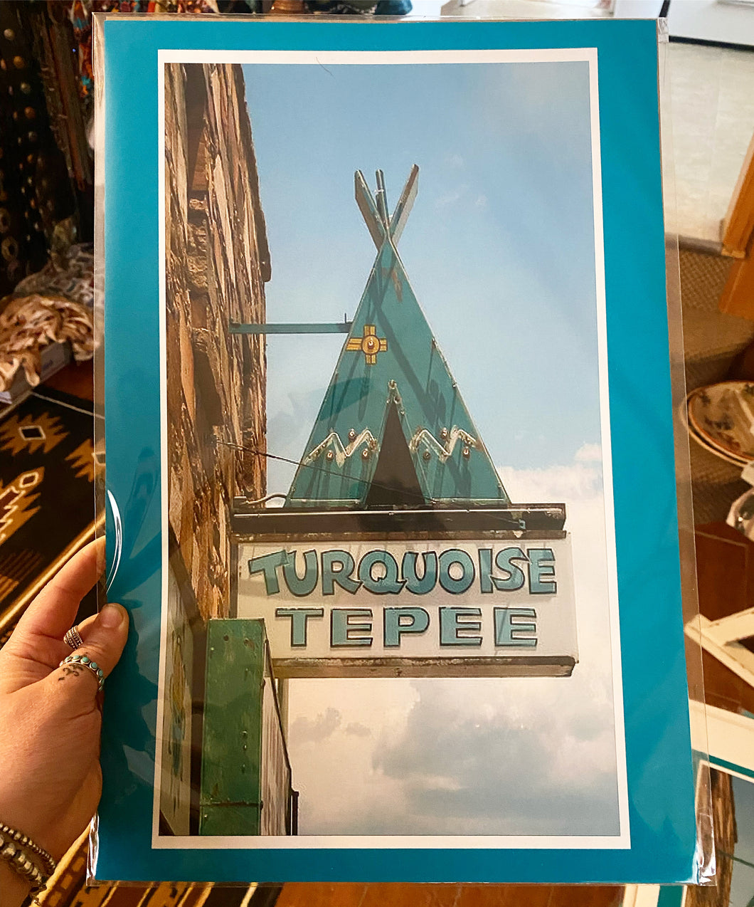 12”x18” Turquoise Teepee Poster Print